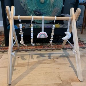 Wooden floor gym for baby